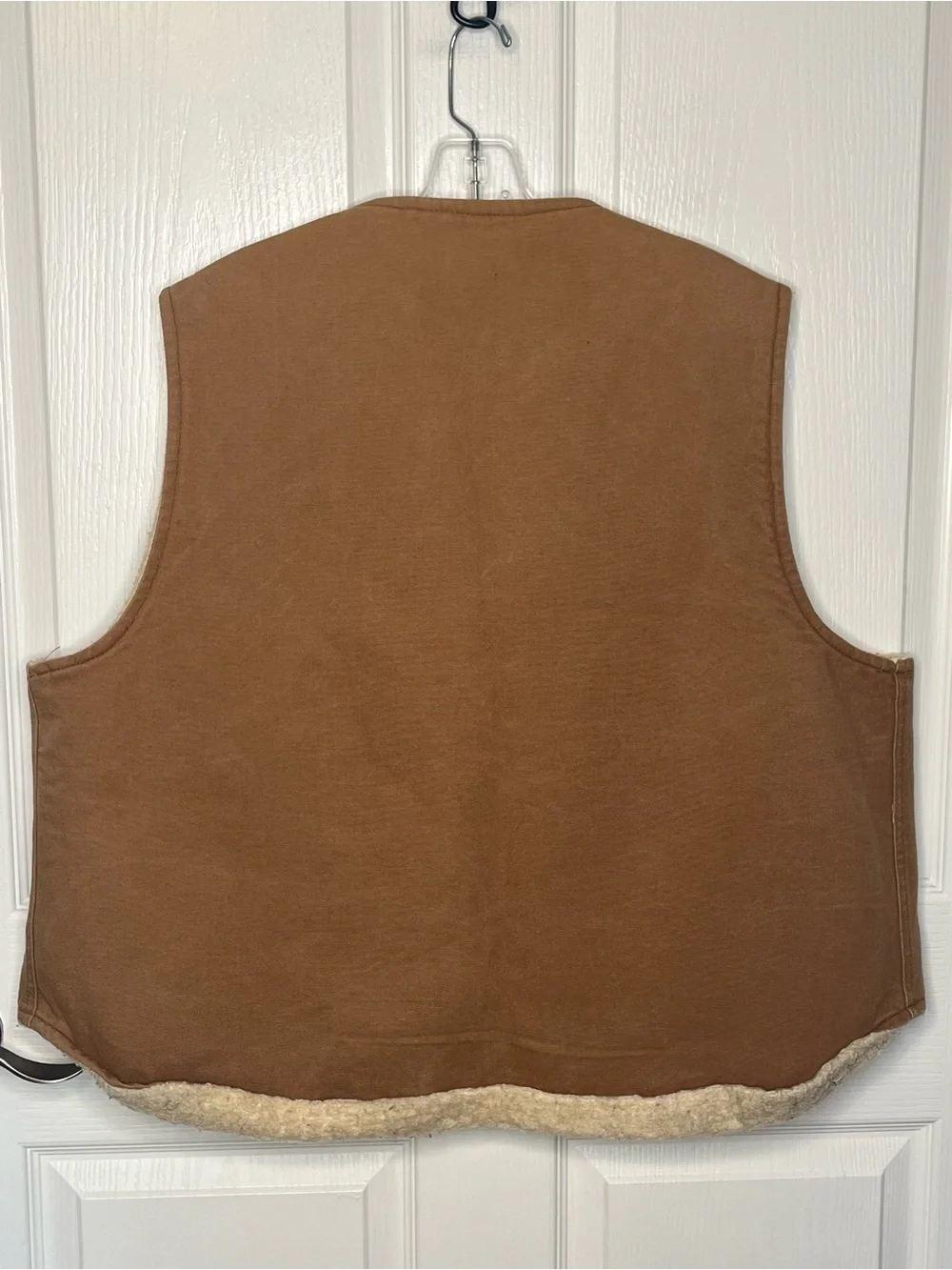 Carhartt Vest Men’s Size XXL Duck Canvas Sherpa  Liner Brown